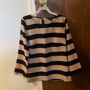 Tan/ navy blue j.crew blouse